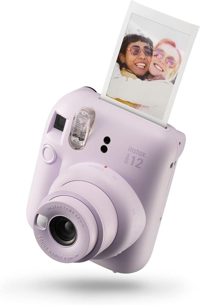 Test : fujifilm instax Mini 12, selfie intégré en violet lilas