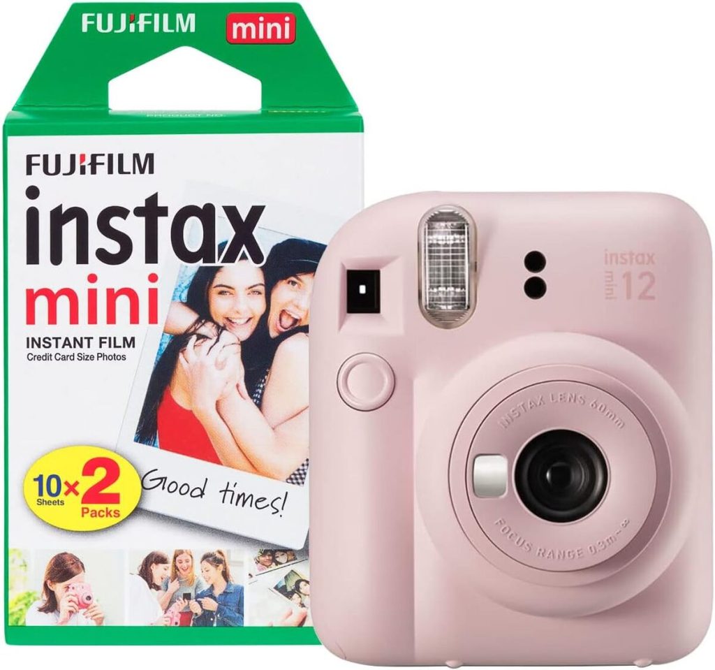 Test : fujifilm Instax Mini 12, appareil photo instantané rose Fleur avec pack de films