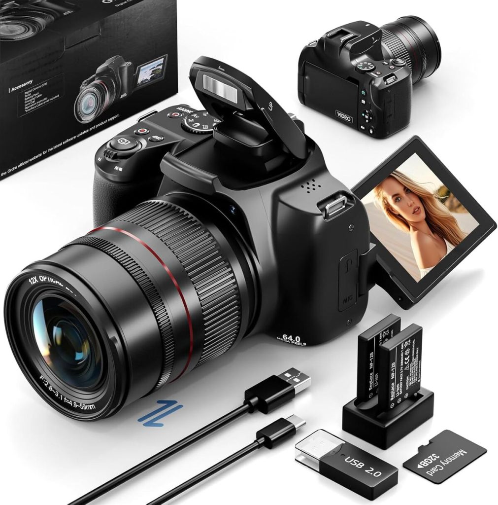 Test : nBD appareil photo numérique 4K 64MP, zoom 12X, écran pivotant