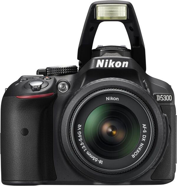 Nikon D5300 Digital SLR Camera with 18-55mm VR Lens Kit - Black (24.2 MP) 3.2 inch LCD with Wi-Fi and GPS (Certified Refurbished)