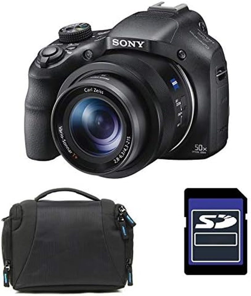 Test Sony Bridge DSC-HX400V : pack complet avec étui et carte SD 4 Go