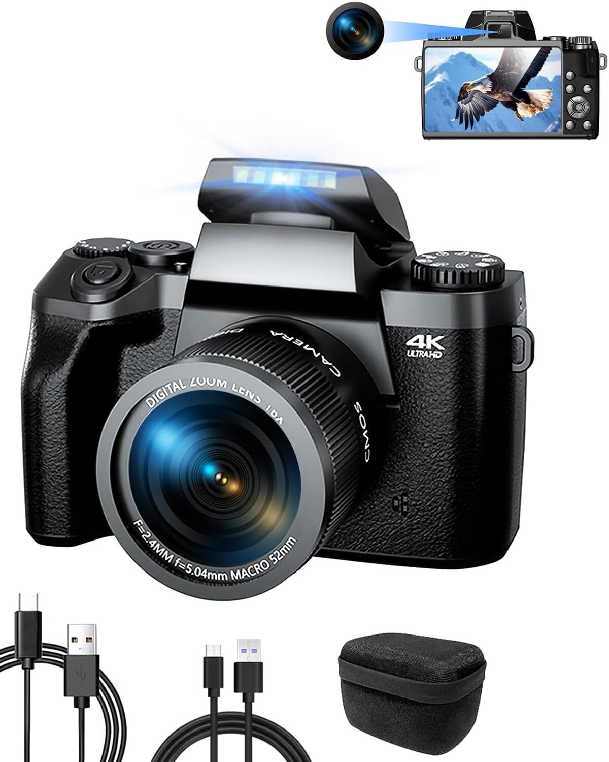Test : appareil photo numérique 4K Ade avec zoom 16x et écran tactile
