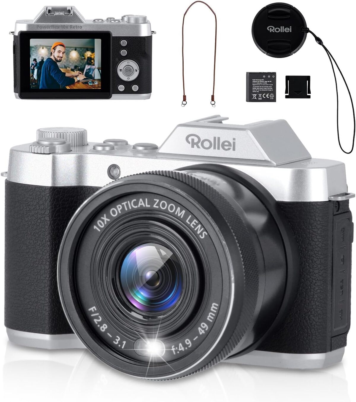 Appareil Photo Numérique Rollei Powerflex Compact – 64MP, Vidéo 5K, Zoom Optique 5x, Double Caméra, écran Tactile - 8