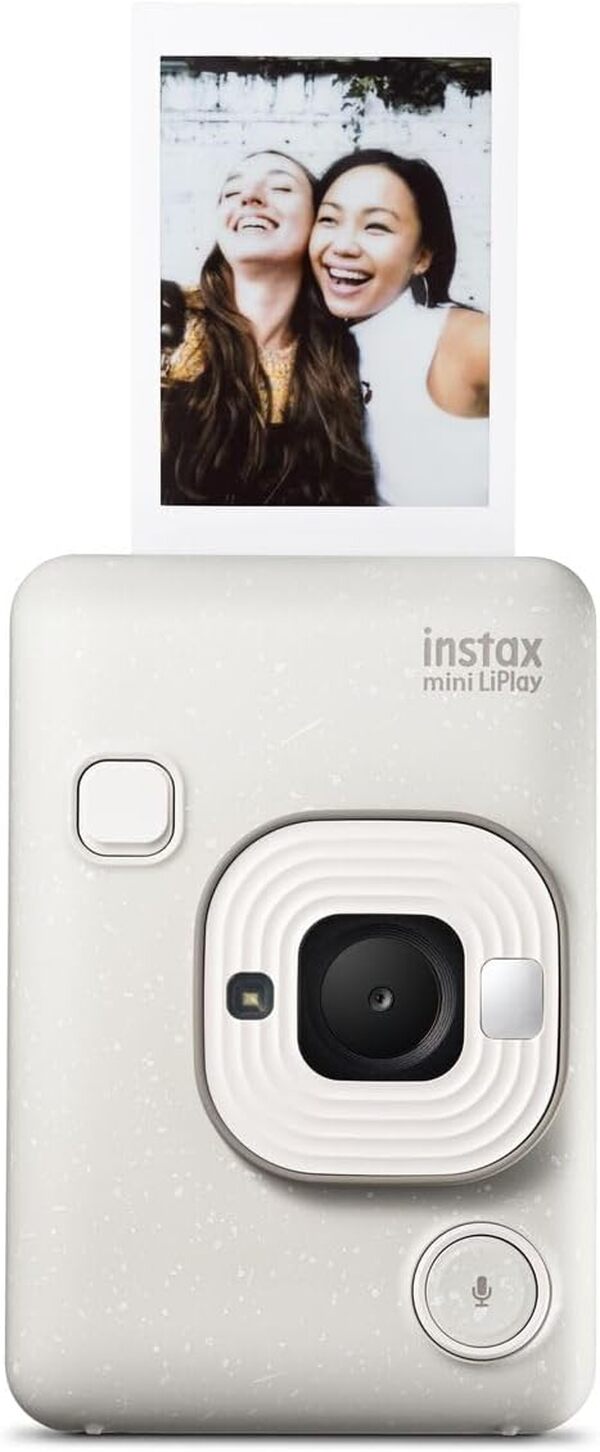 instax Appareil Photo instantané Hybride Mini LiPlay Blanc Vaporeux avec écran LCD arrière de 2,7 Pouces, Emplacement pour Carte Micro SD, Chargement USB Type-c, Film Vendu séparément