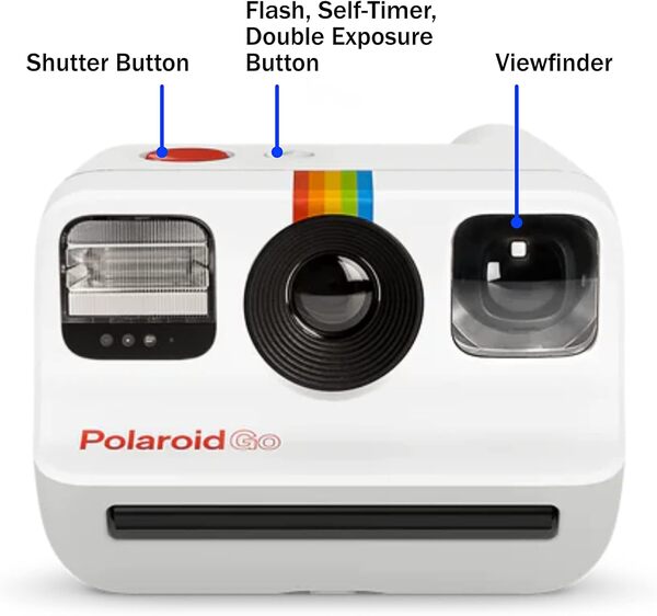 Polaroid Go Kit de démarrage pour appareil photo instantané Blanc avec 16 films Polaroid Go Color instantanés, avec un chiffon de nettoyage pour objectif Lumintrail
