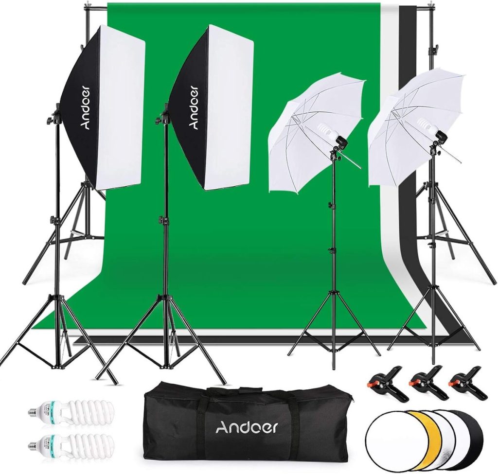 Test : andoer kit studio photo et éclairage 135W pour pro
