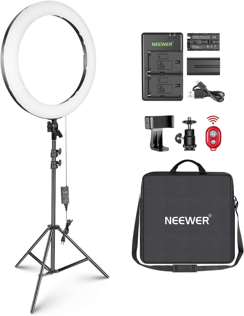 Test : anneau lumineux LED Neewer RP20-B 20" 44 W pour maquillage et vidéo