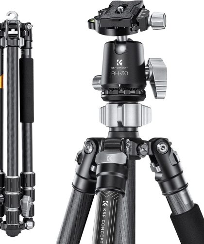 Test : k&F Concept trépied photo en carbone léger 173 cm