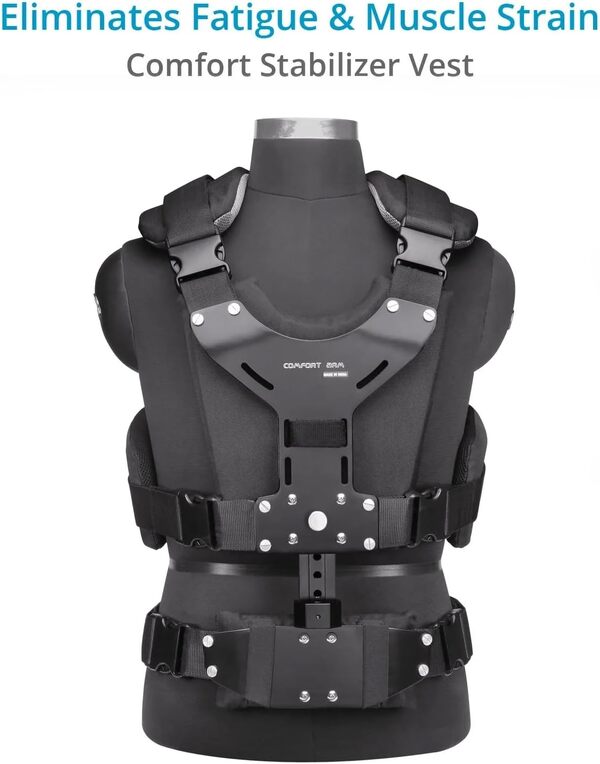 Bras et Gilet stabilisateur FLYCAM Comfort pour stabilisateurs d'appareils Photo Portables. Système de Fixation pour caméscopes, Flycam 5000/3000/DSLR Nano. Charge utile jusqu'à 5 kg. (CMFT-AV)