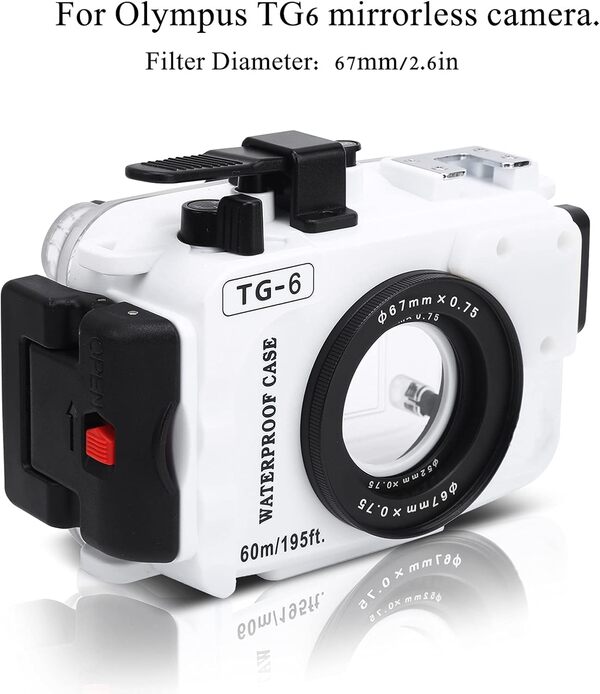 Zunate Boîtier étanche, 60 Mètres de Profondeur Coque de Protection pour Caméra étanche Etui de Protection pour Caméra sous-Marine, pour TG-6