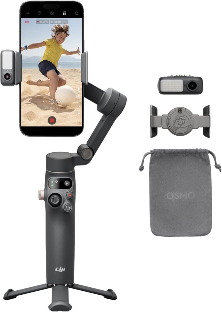 Test DJI Osmo Mobile 7P : stabilisateur 3 axes avec éclairage et trépied intégré