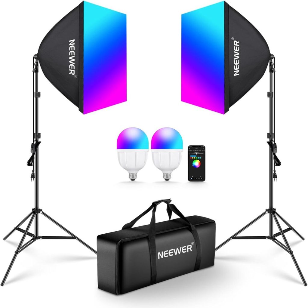 Test : neewer kit d'éclairage softbox RGB NK800 24W