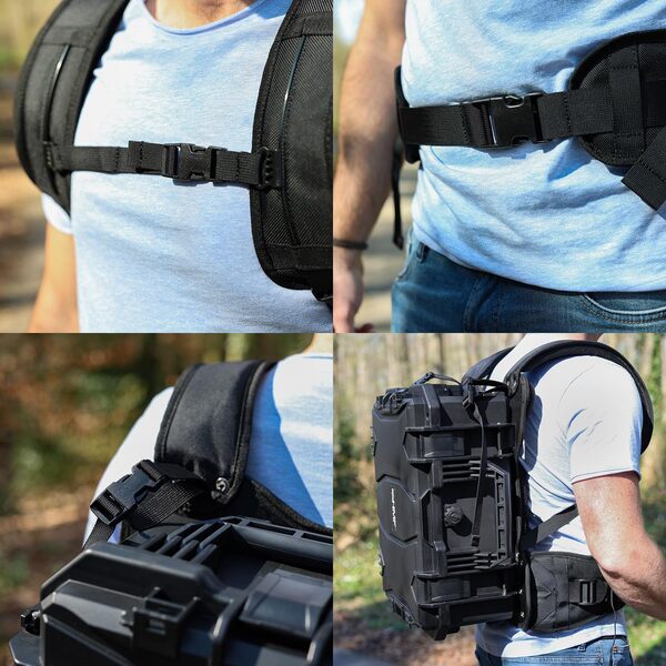 HMF 15401-02 - Sac à dos pour appareil photo de plein air, avec mousse à grille, grand, 47,5 x 38 x 22,5 cm