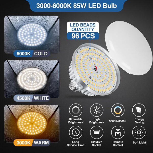 EMART Boîte à lumière 40 cm - Diamètre de la boîte Souple - Éclairage LED à intensité Variable - 85W - 3000-6000 K - pour Photographie, vidéo, Photographie, Portraits de Studio, Streaming en Direct