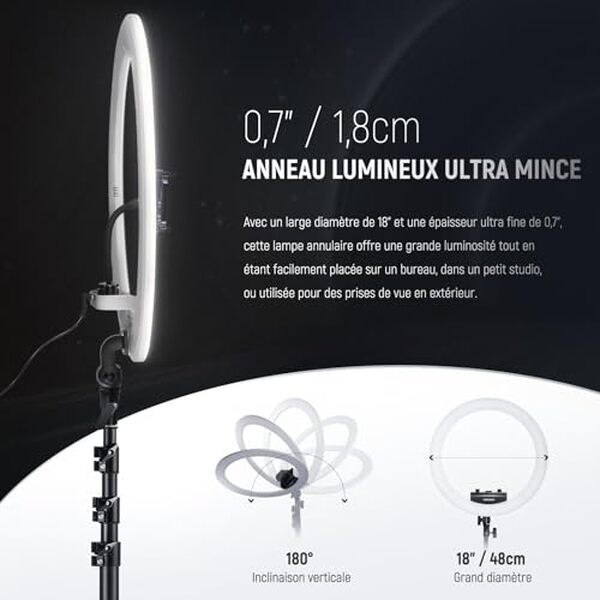 Découvrez notre test détaillé de la lumière annulaire Neewer RP18B Pro : qualité, puissance et versatilité pour vos séances photo et vidéos créatives.