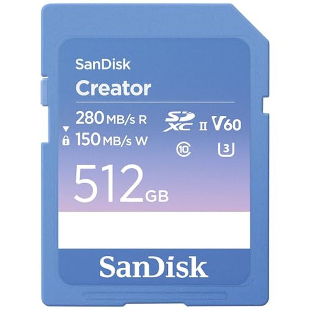 Test : carte SD SanDisk Creator SD UHS-II 512 Go, vitesse et performance