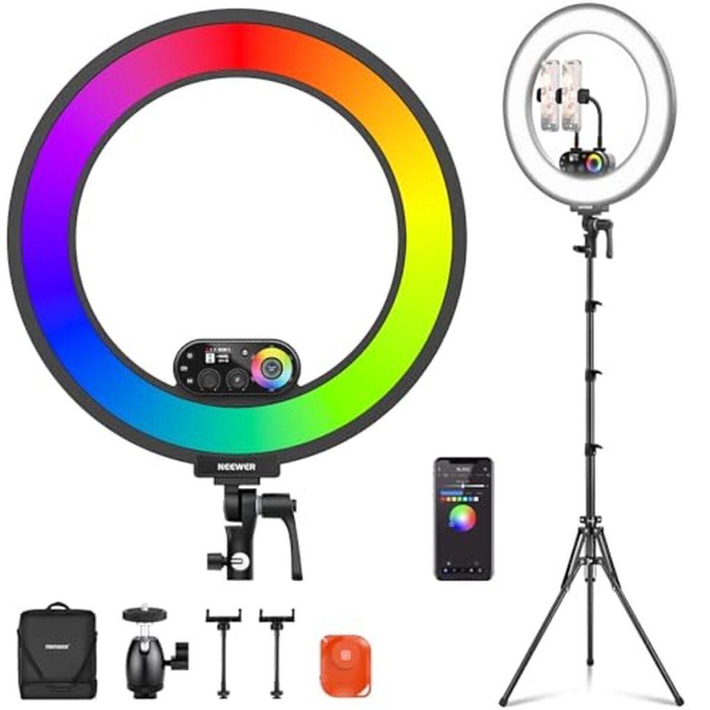 Test du NEEWER RL45C : ring light polyvalent RGB avec trépied et télécommande