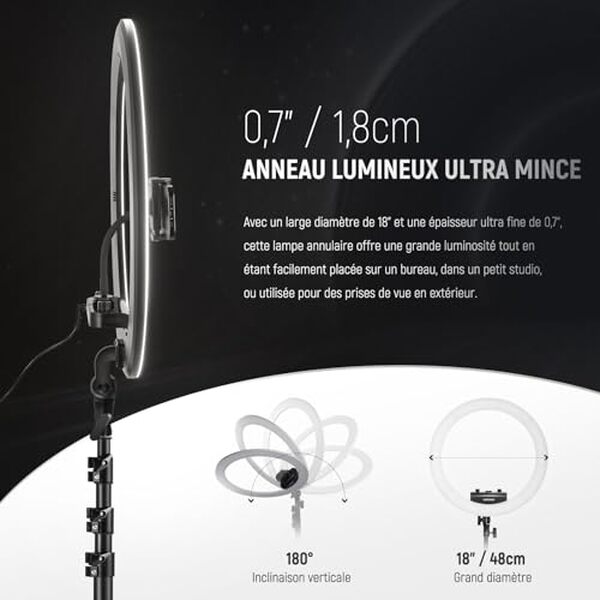 Découvrez le test de l'anneau lumineux neewer RP18B Pro : ses caractéristiques ultra fines et performances professionnelles pour des photos éclatantes.
