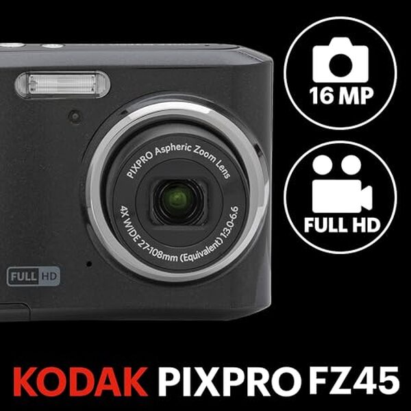 Découvrez notre avis complet sur le Kodak Pixpro FZ45 : un appareil photo compact 16 MP idéal pour capturer des clichés éclatants avec une qualité d'image remarquable. 