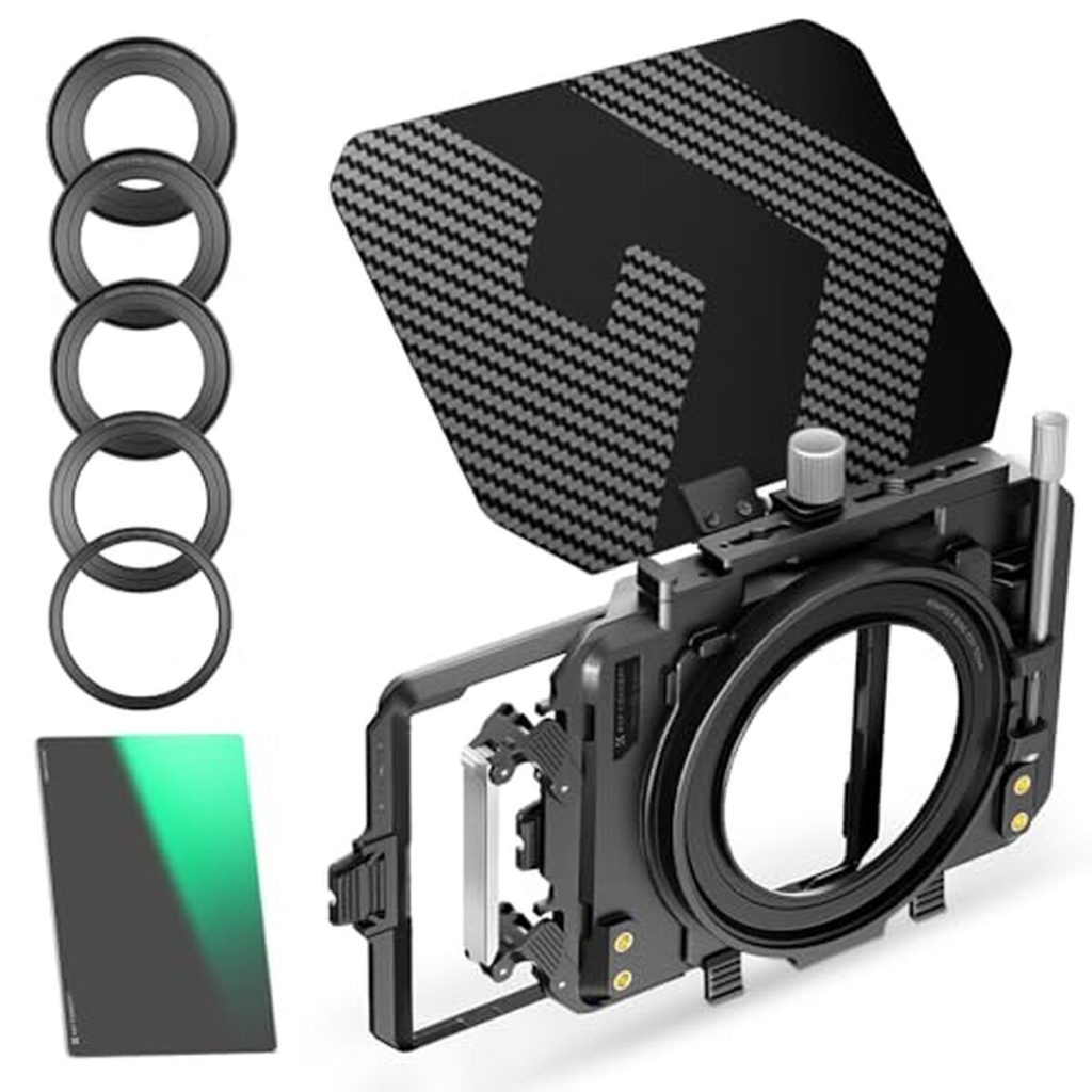 Test du matte box K&F Concept avec filtre carré ND8 et adaptateurs multiples