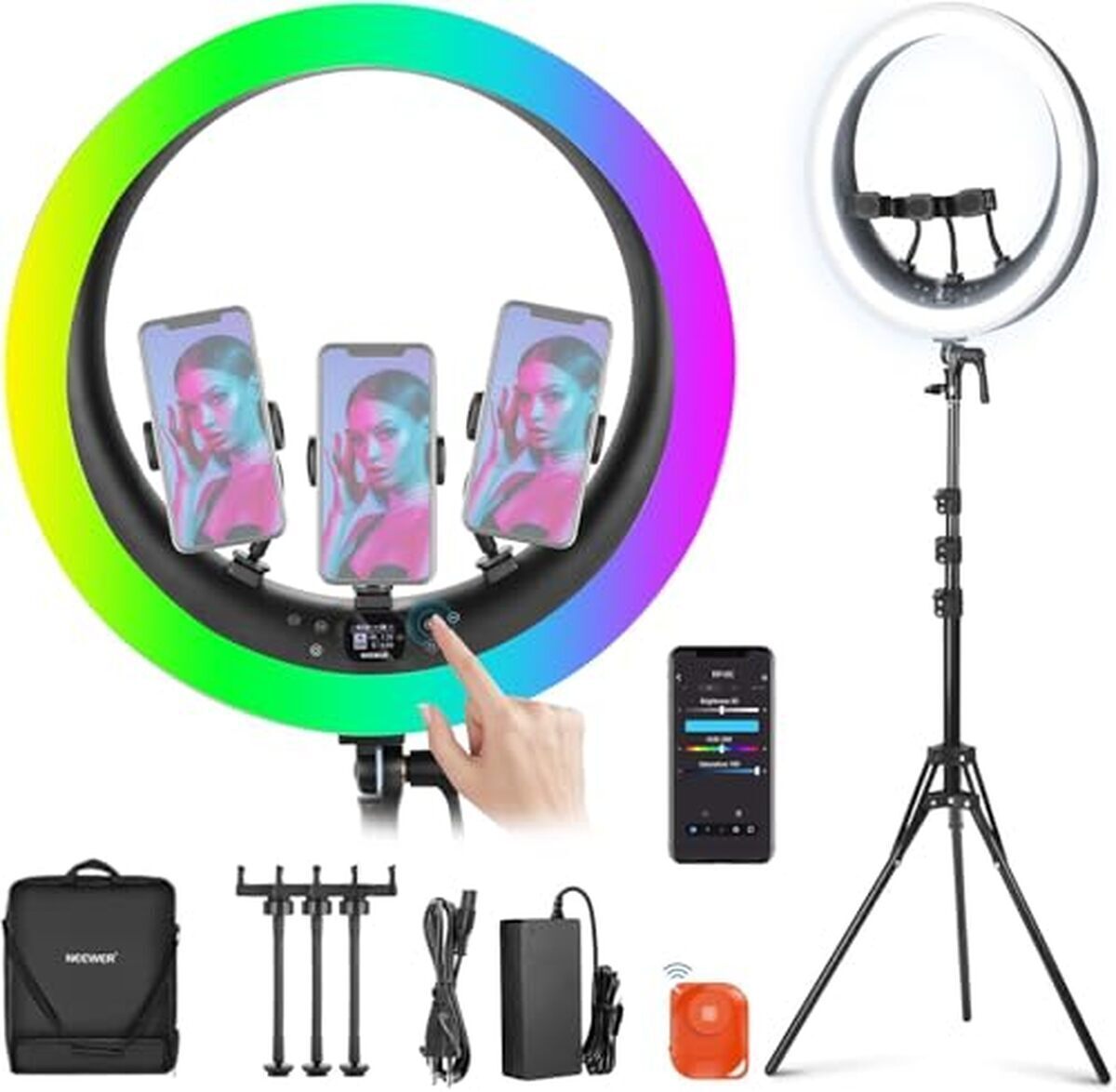 Test : neewer Ring Light LED RGB 19" pour streaming et maquillage