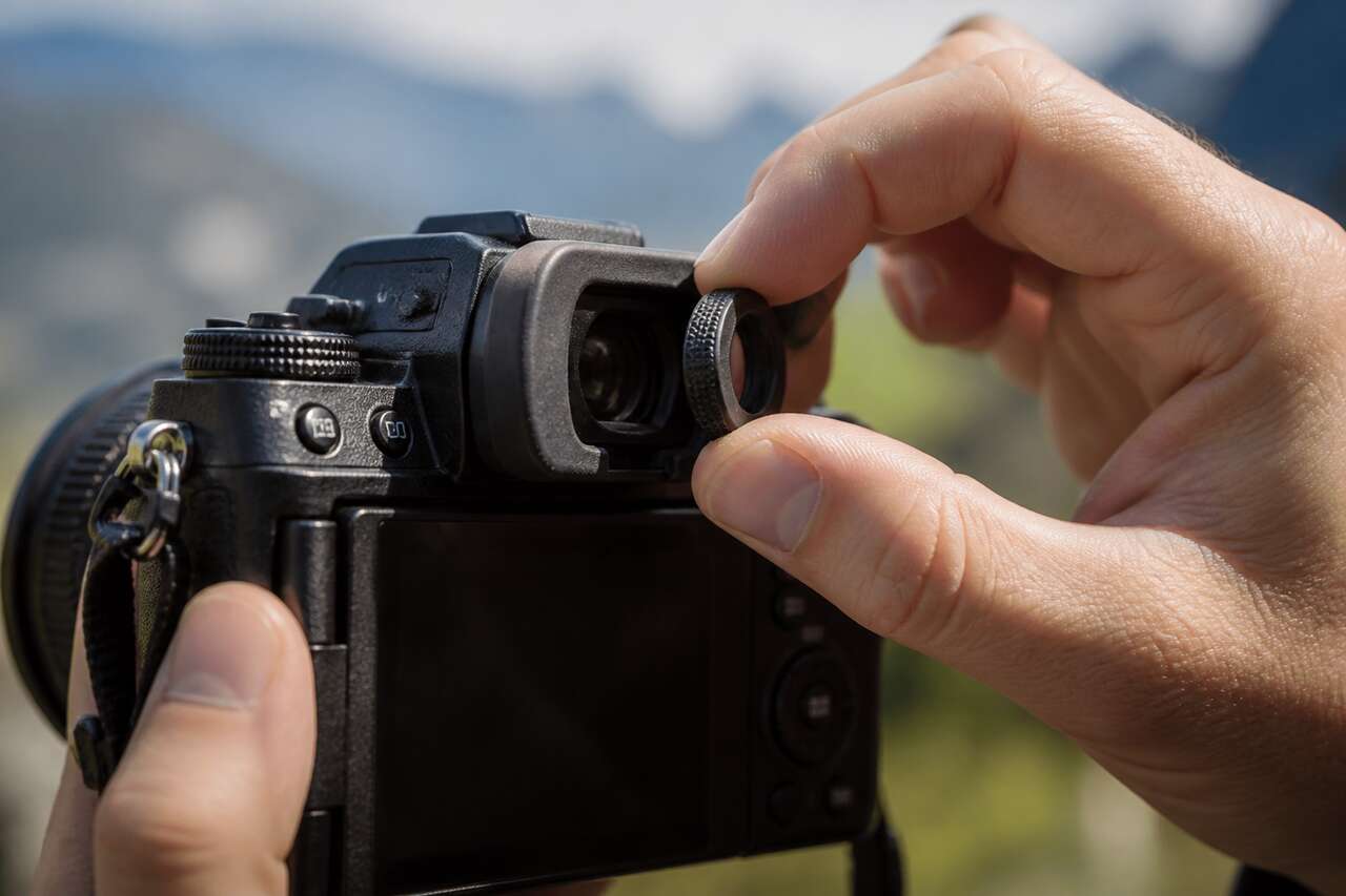 Utilisation d'un correcteur dioptrique sur un appareil photo