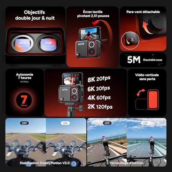 Découvrez notre test complet de la SJCAM SJ30, une caméra action 8K performante avec vision nocturne et stabilisation avancée. Caractéristiques, performances et avis.