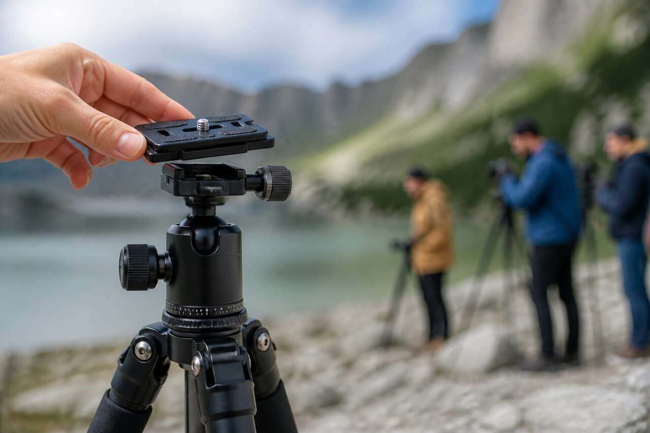 Compatibilité avec l’appareil: filetages, plateau et rotule Compatibilité avec l’appareil: filetages, plateau et rotule