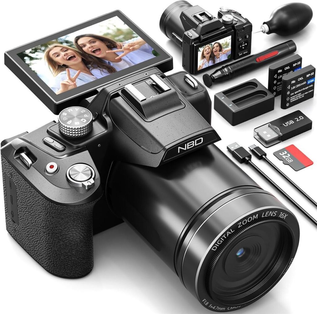 Test : appareil photo numérique NBD 8K avec zoom 16x et écran IPS 180°