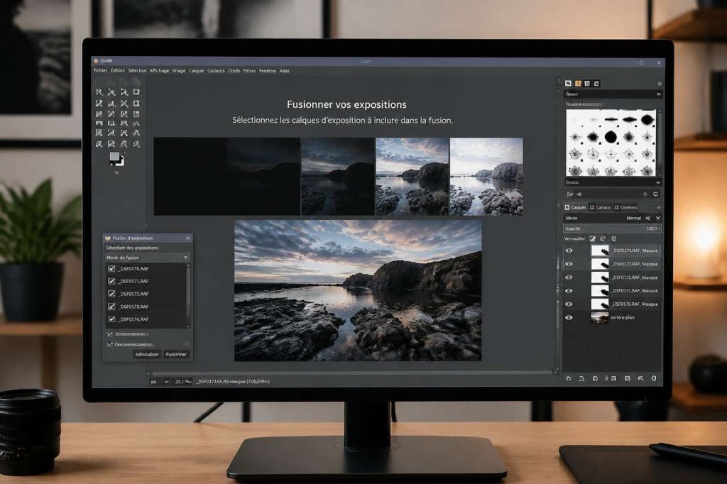 Bracketing et masques avec GIMP : fusionner vos expositions