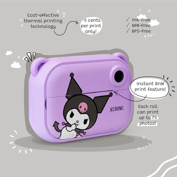 Découvrez notre test complet de l'appareil photo instantané enfant Kidamoto modèle P Kuromi : caractéristiques, performances et avis sur ce jouet photo pour enfants.
