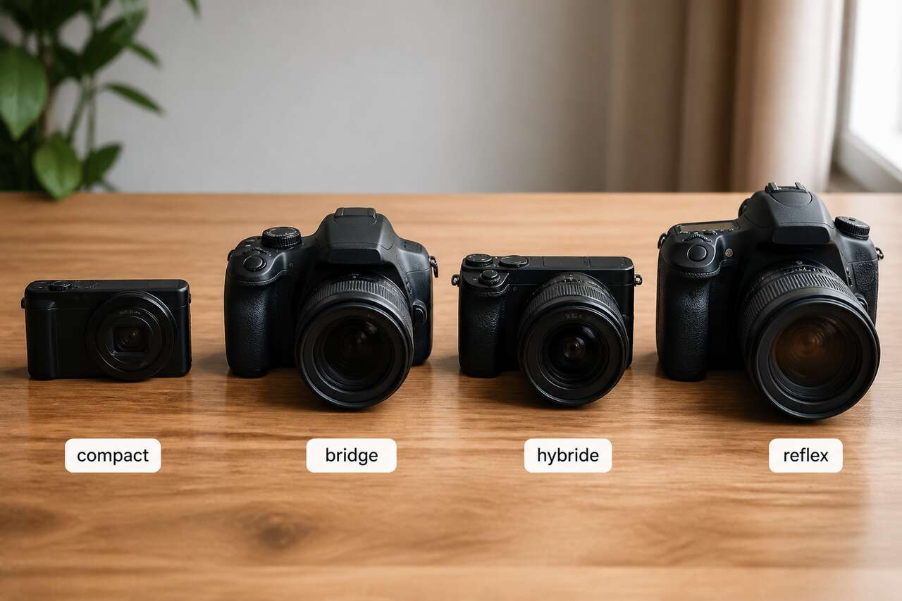 Quel type d&rsquo;appareil choisir pour d&eacute;buter : compact, bridge, hybride ou reflex
