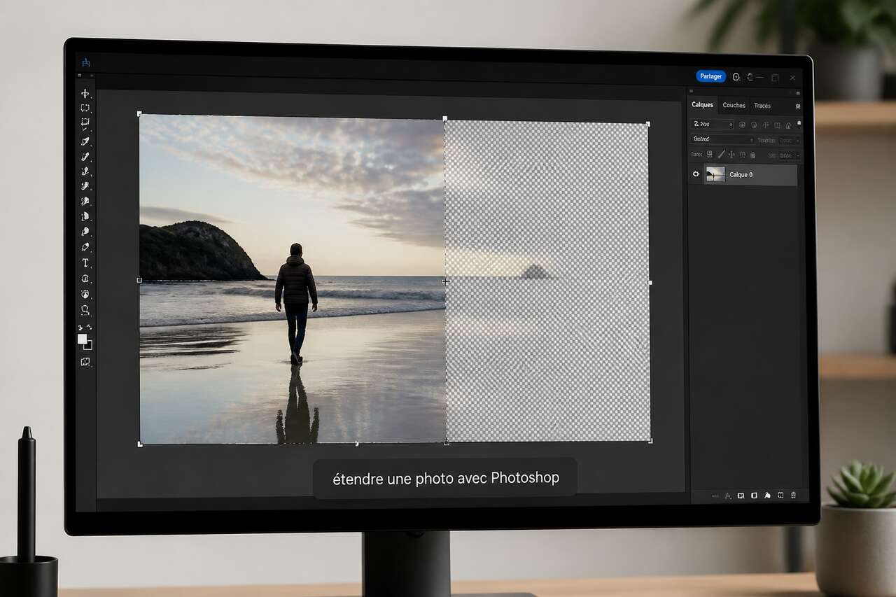 &eacute;tendre une photo: agrandir le canevas et reconstruire le fond