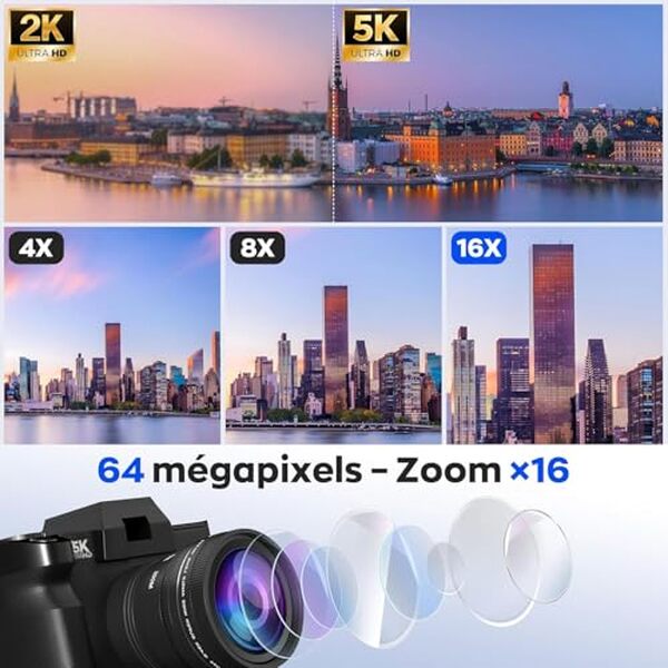 Découvrez notre test détaillé de l'appareil photo numérique 5K Ultra HD 64 MP avec écran orientable. Performances, qualité d'image et verdict complet.