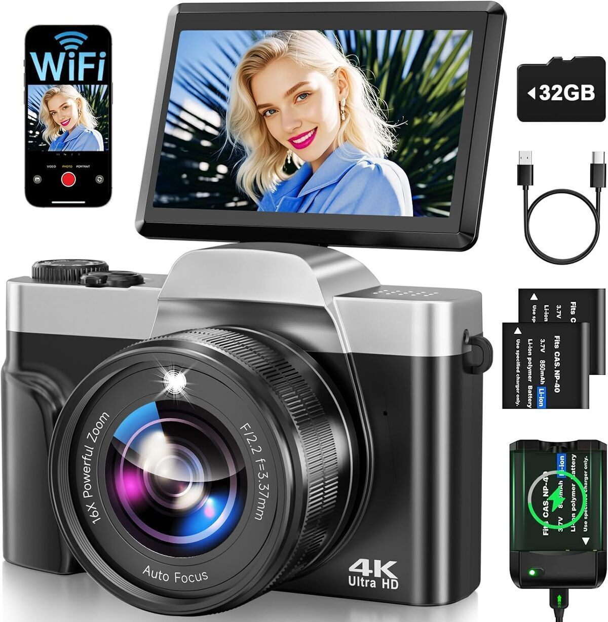 Test : appareil photo numérique 4K WiFi Vlog pour débutants