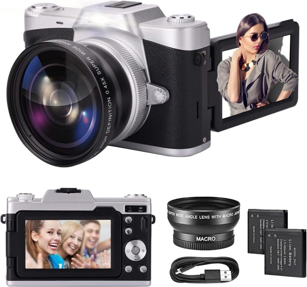 Test de l'appareil photo numérique 4K pour enfants avec écran rabattable et zoom 16x