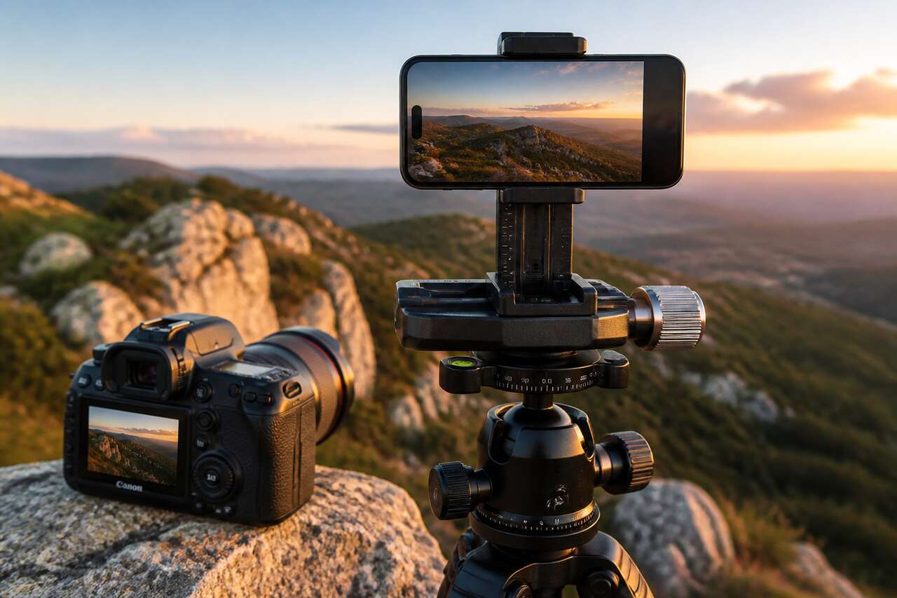 équipement et stabilité : smartphone, boîtier, trépied et tête panoramique équipement et stabilité : smartphone, boîtier, trépied et tête panoramique