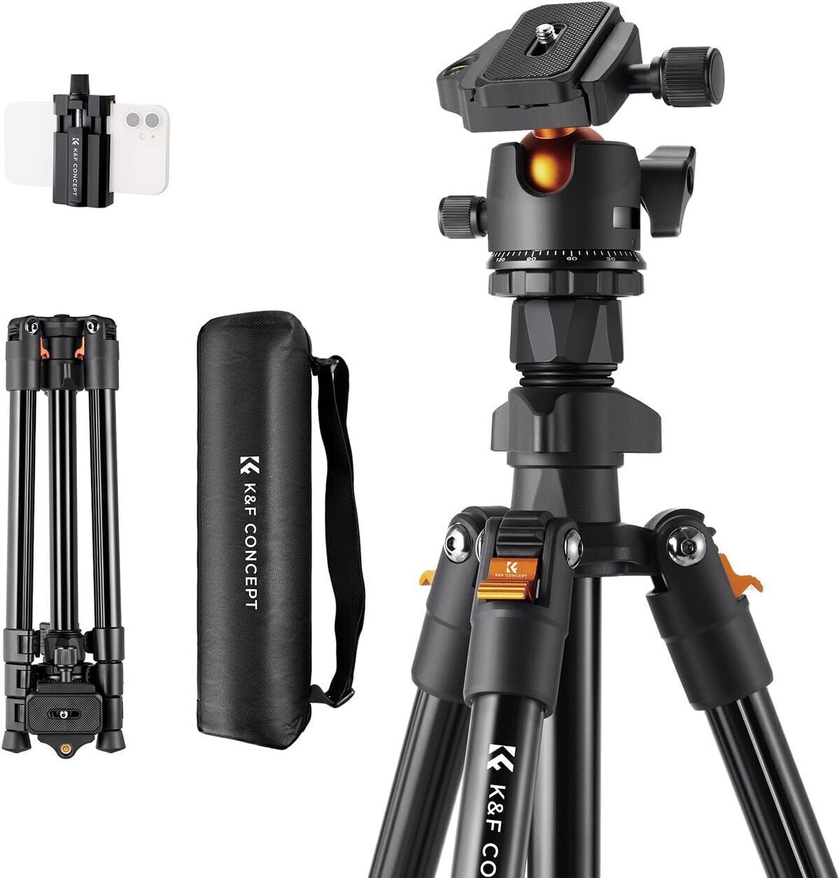 Test du trépied K&F Concept aluminium 163 cm avec rotule 360°